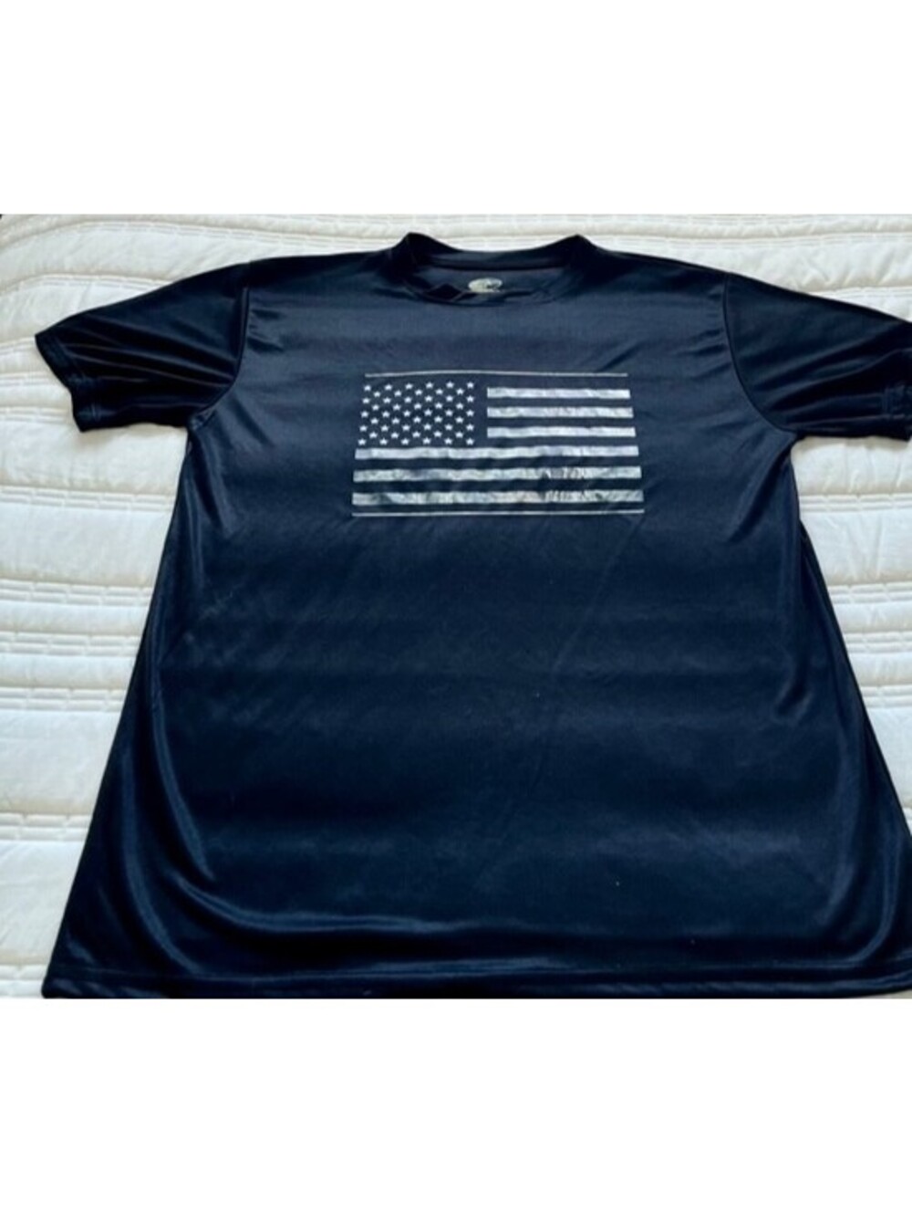 Mossy Oak Performance Shirt American Flag With Camouflage Stripes